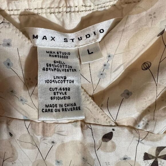 Max Studio Women's Sweet Summer time Cream Flirty Dress  Large - Picture 3 of 4